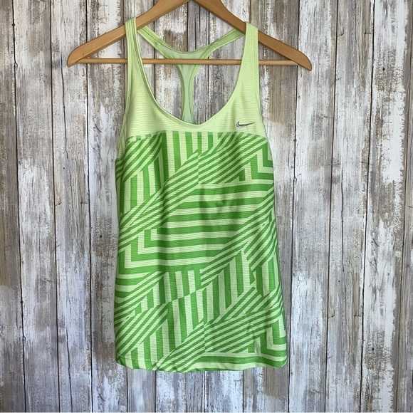 Nike Tops - Nike Green Fitted Tank W/ Built In Bra
